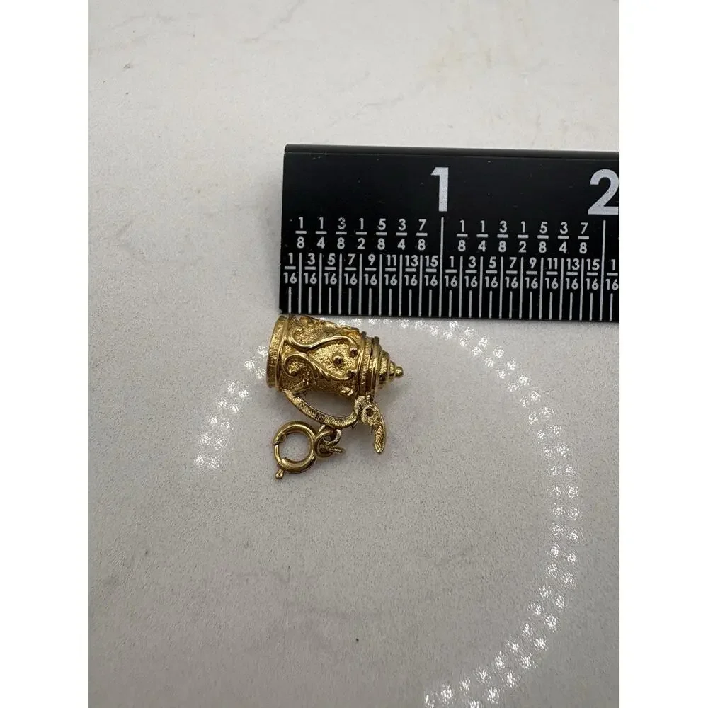 Monet Bracelet Charm Stein Mug Sloop Gold Tone Spring Ring Clasp Vintage Signed